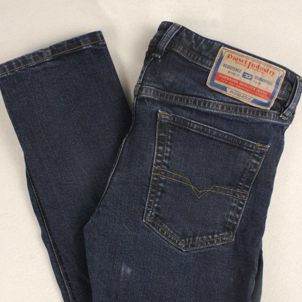 Diesel Buster W30 L32 Tapered Jeans Mens Dark Wash Punk Grunge Moto Rocker